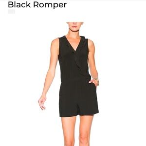 NWT WHBM Ruffle Wrap Black Romper